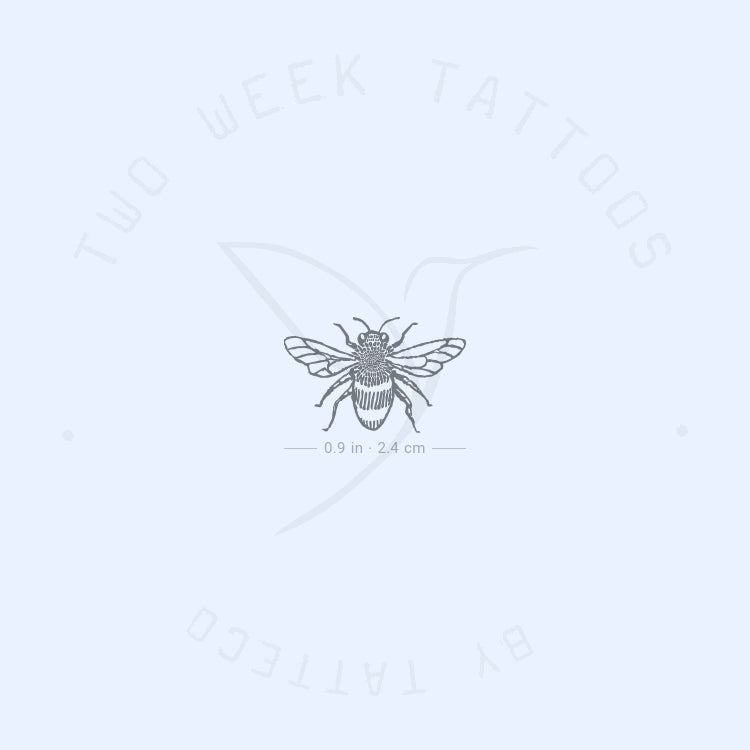 Hand-drawn Bee Semi-Permanent Tattoo - Set of 2