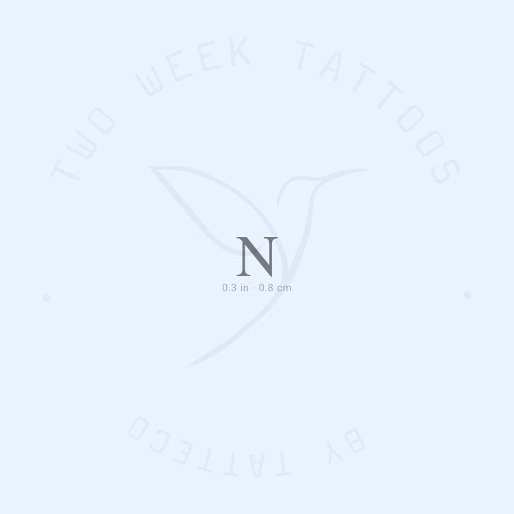 N Serif Uppercase Semi-Permanent Tattoo - Set of 2