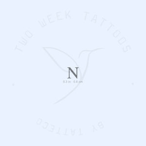 N Serif Uppercase Semi-Permanent Tattoo - Set of 2