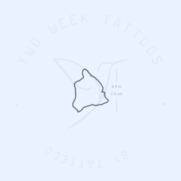 Hawaii Island Map Semi-Permanent Tattoo - Set of 2