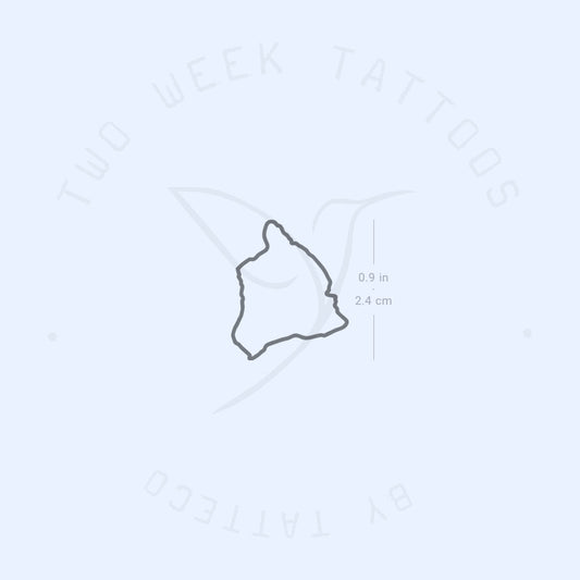 Tatuaje semipermanente del mapa de la isla de Hawái (juego de 2)
