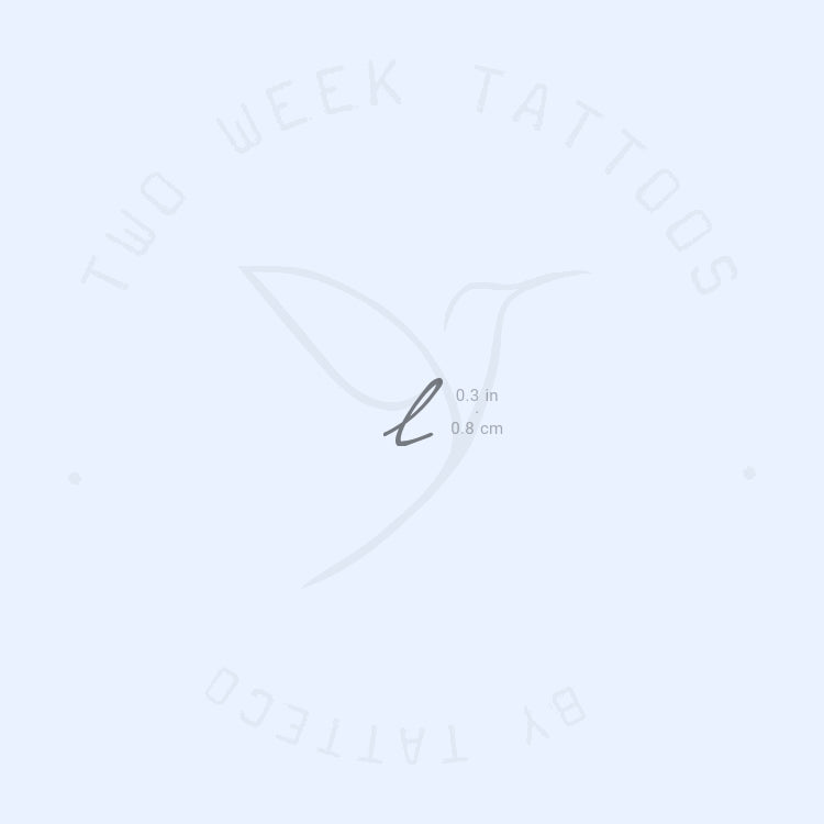 L Handwritten Letter Semi-Permanent Tattoo - Set of 2
