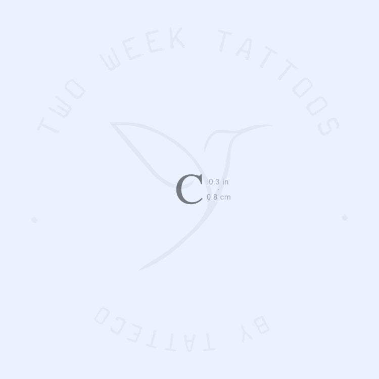 C Serif Uppercase Semi-Permanent Tattoo - Set of 2