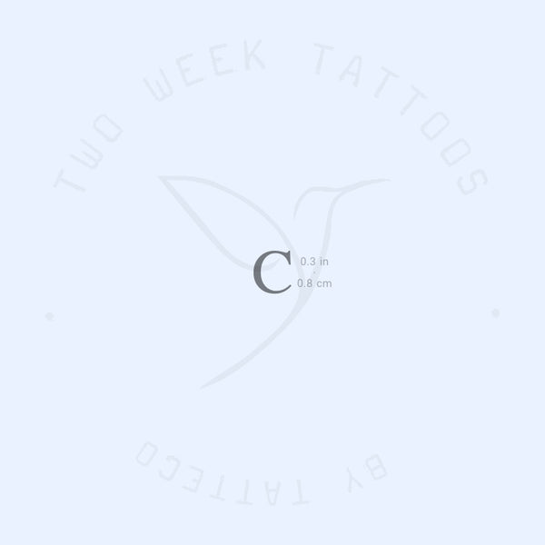 C Serif Uppercase Semi-Permanent Tattoo - Set of 2