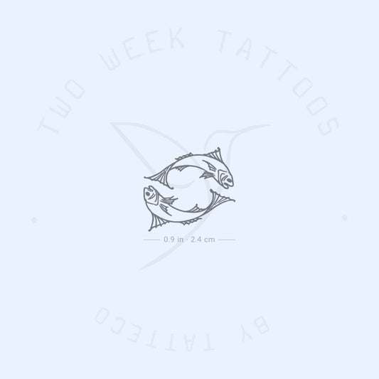 Tatuaje semipermanente de pareja de peces (juego de 2)