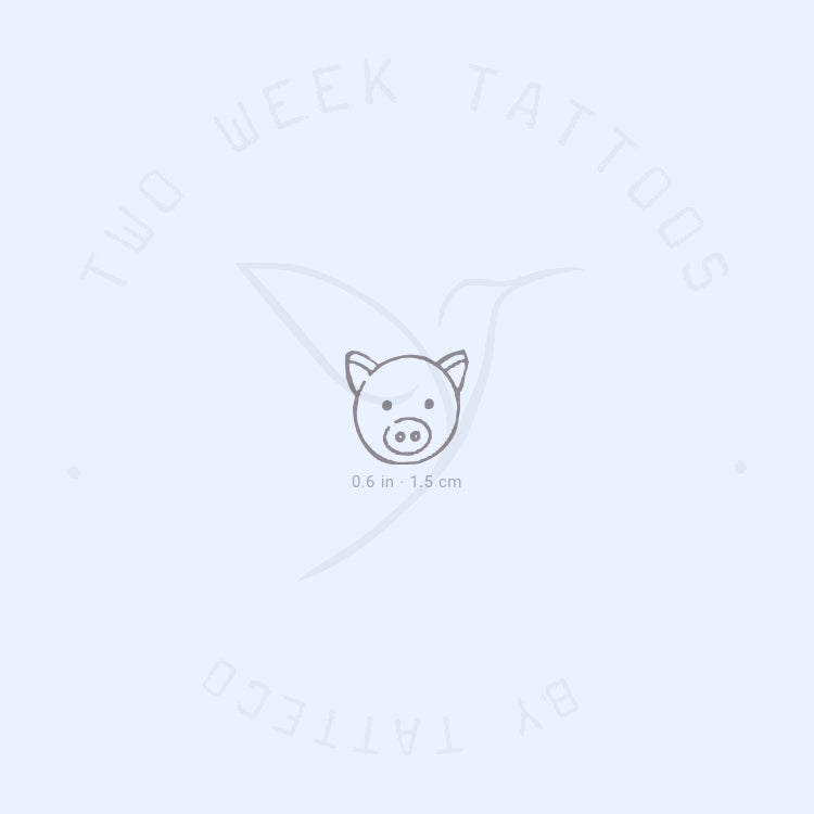 Small Pig Face Semi-Permanent Tattoo - Set of 2