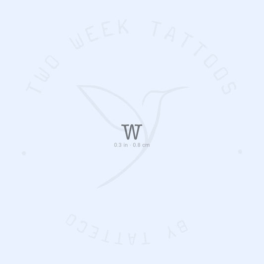 W Typewriter Uppercase Semi-Permanent Tattoo - Set of 2