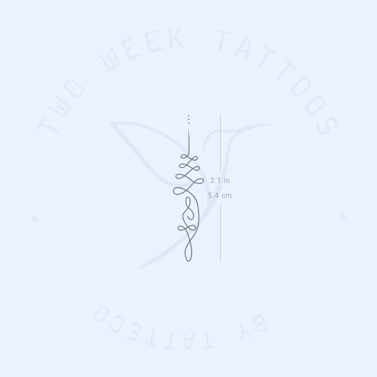 Meditation Unalome Semi-Permanent Tattoo - Set of 2
