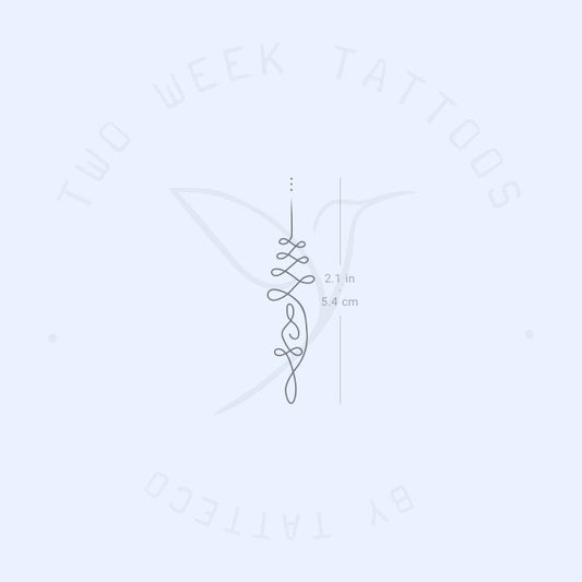Tatuaje semipermanente Unalome de meditación - Juego de 2