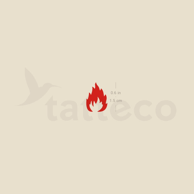 Red Fire Flame Temporary Tattoo - Set of 3