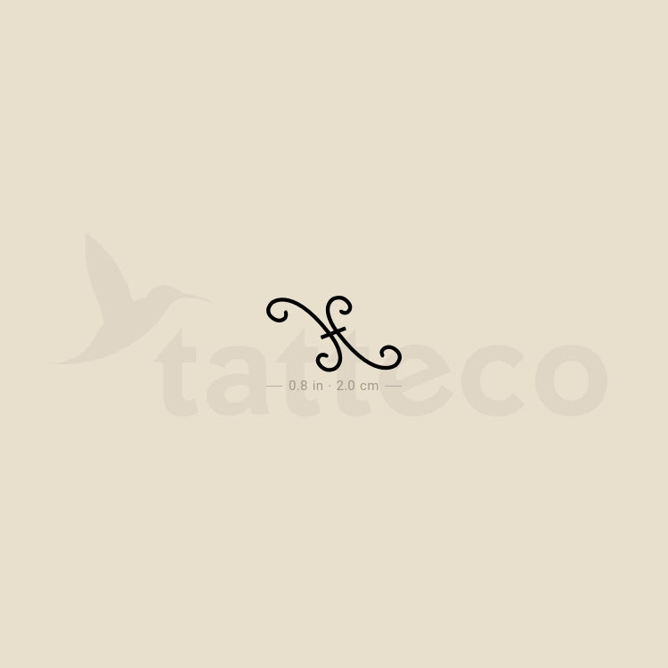 Rihanna Pisces Symbol Temporary Tattoo - Set of 3