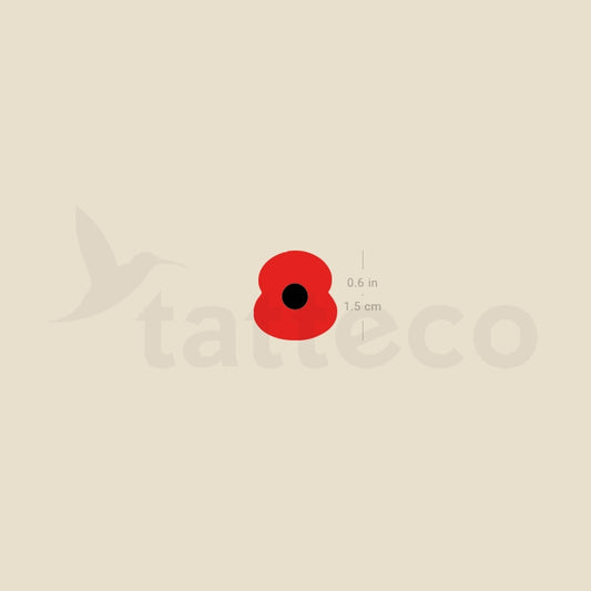 Small Remembrance Poppy Temporary Tattoo - Set of 3