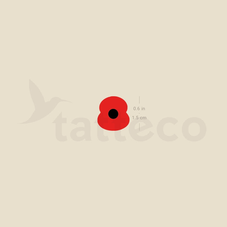 Small Remembrance Poppy Temporary Tattoo - Set of 3