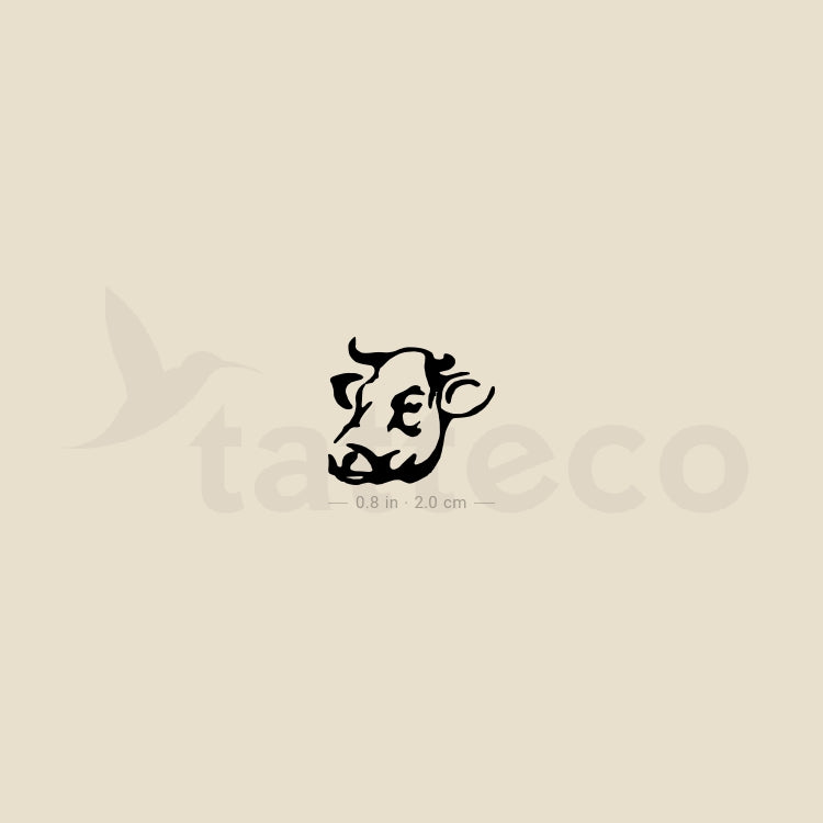 Cow Head Temporary Tattoo - Set of 3