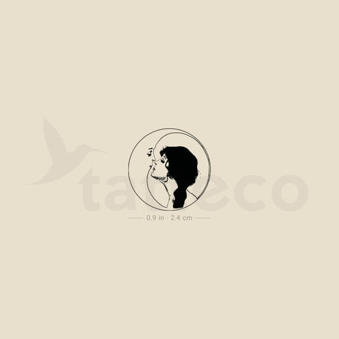 Moon And Woman Temporary Tattoo - Set of 3
