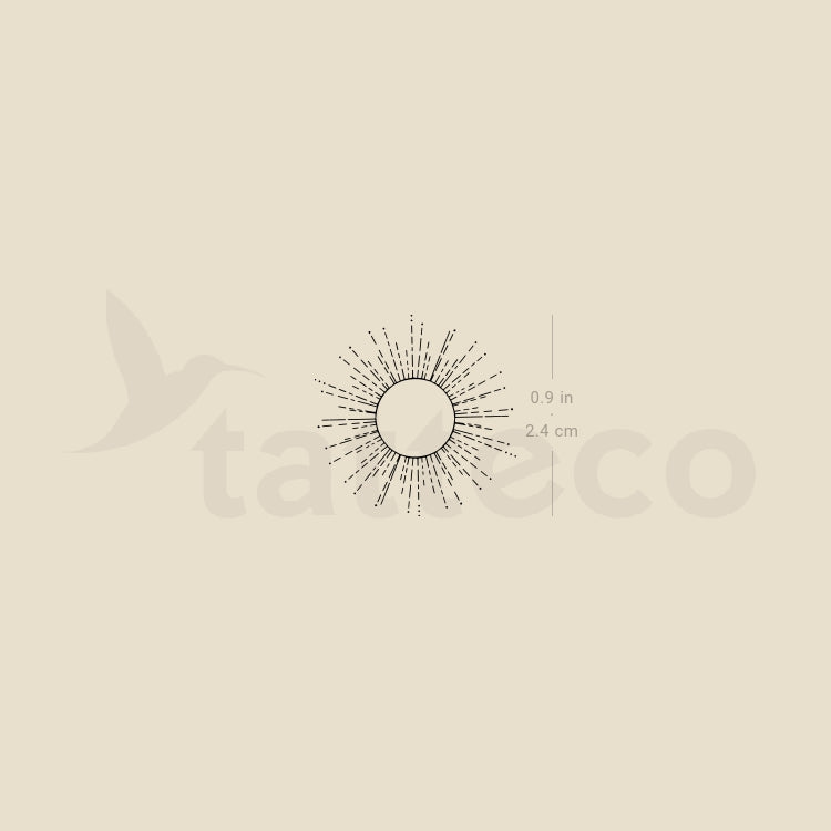 Shining Sun Temporary Tattoo - Set of 3