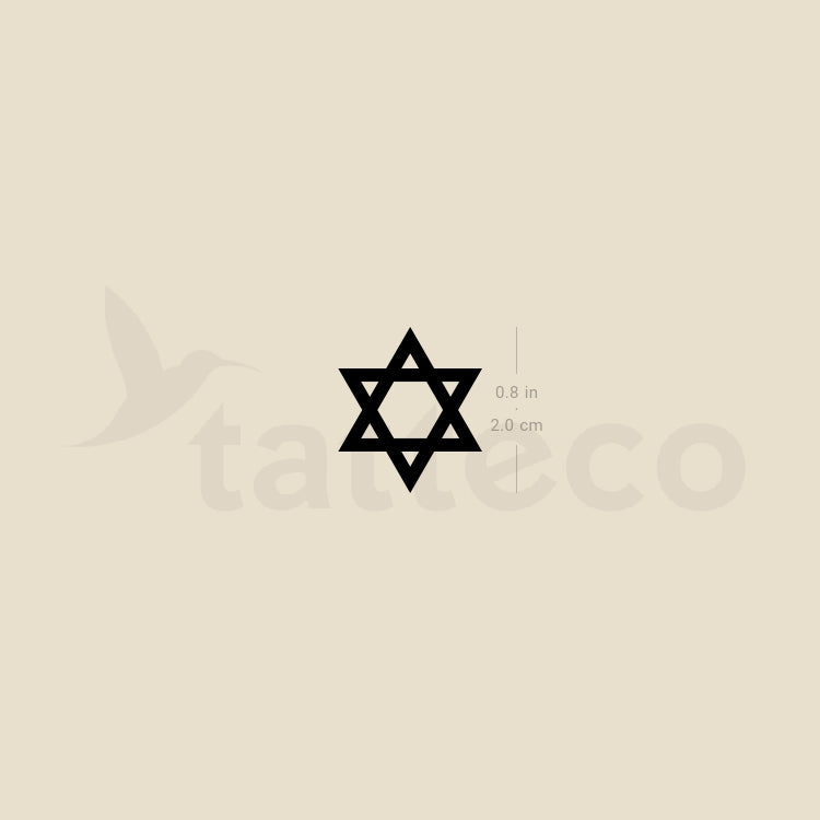 Tatuaje temporal de estrella de David pequeña (juego de 3)