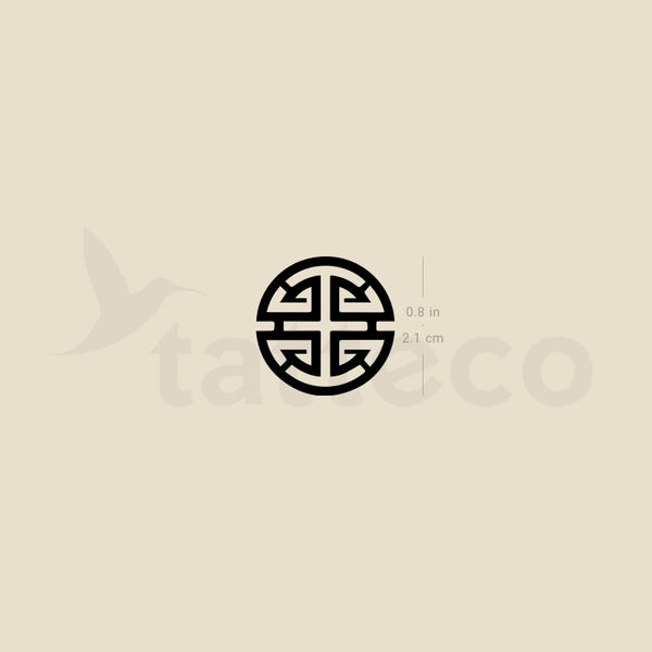 Fu Symbol Temporary Tattoo - Set of 3