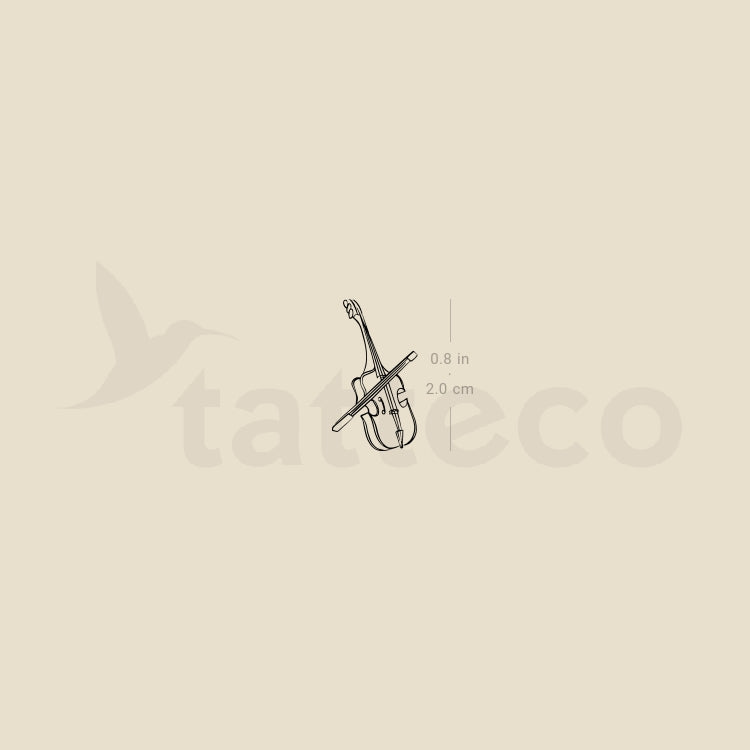 Violin Temporary Tattoo - Set of 3