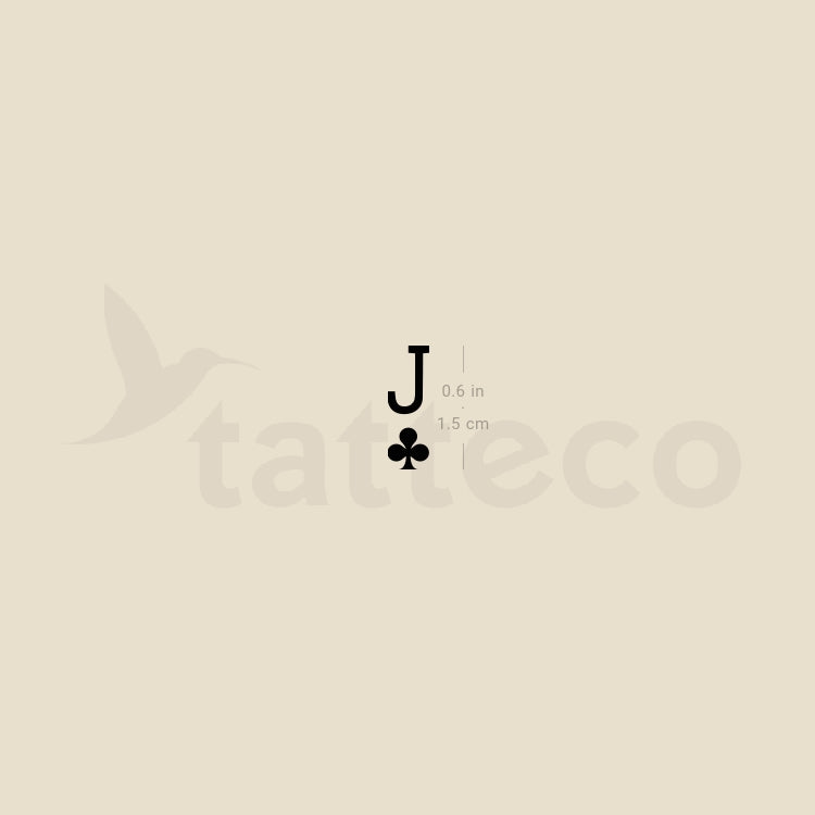 Tatuaje temporal pequeño de jota de tréboles (juego de 3)