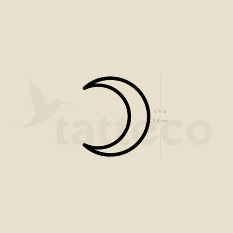 Crescent Outline Temporary Tattoo - Set of 3