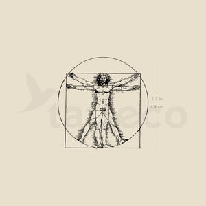 Vitruvian Man Temporary Tattoo - Set of 3