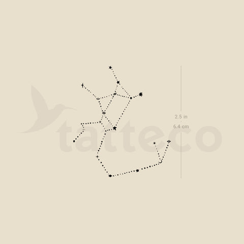 Dots Sagittarius Constellation Temporary Tattoo - Set of 3