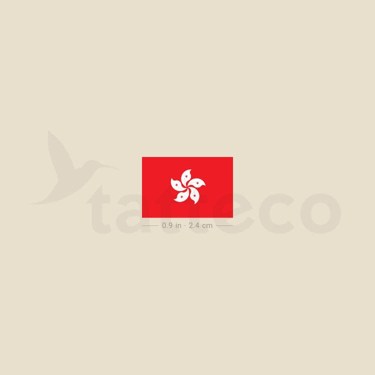 Flag Of Hong Kong Temporary Tattoo - Set of 3