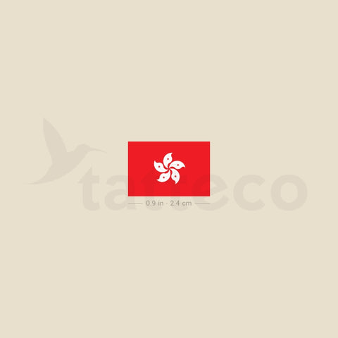 Flag Of Hong Kong Temporary Tattoo - Set of 3