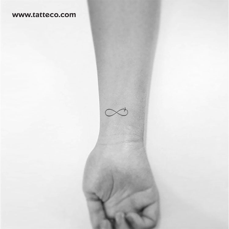 Tatuaje temporal de avión y símbolo de infinito (juego de 3)