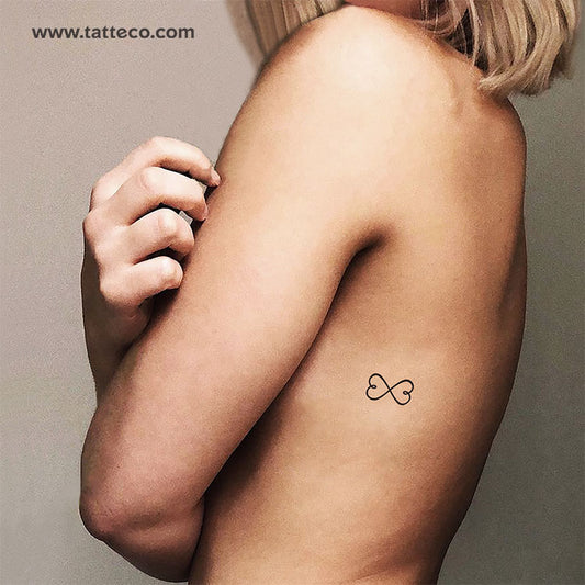 Tatuaje temporal de corazones infinitos (juego de 3)
