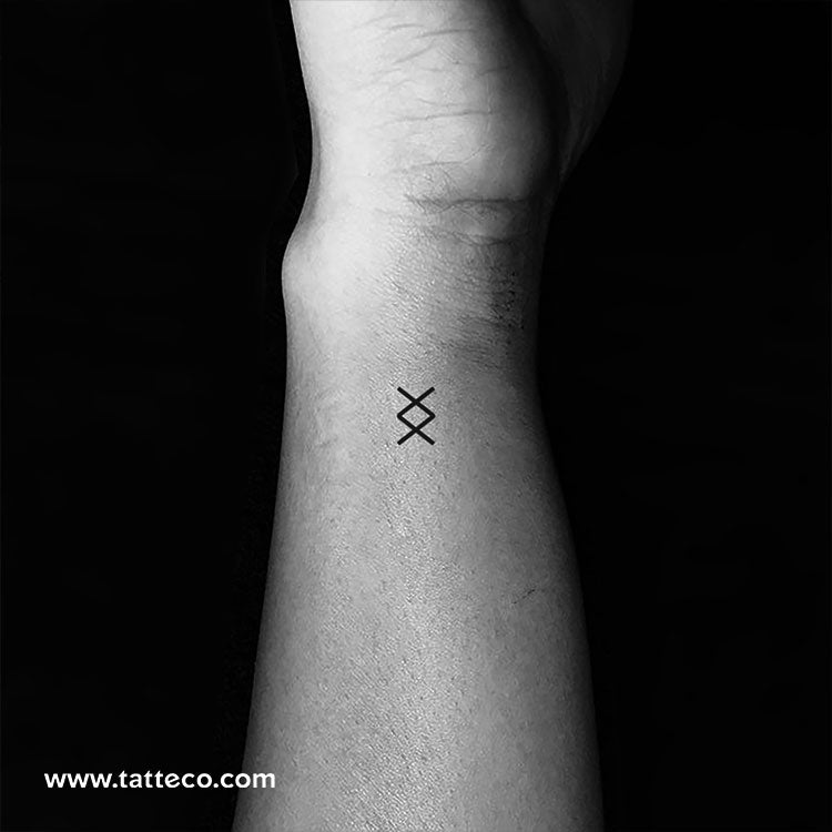 Minimalist Ingwaz Temporary Tattoo - Set of 3