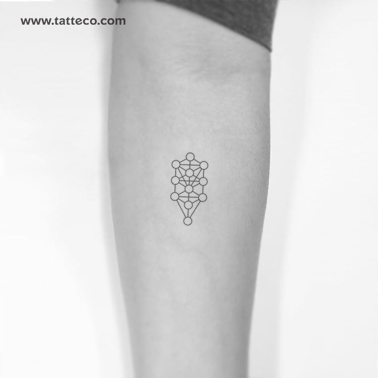 Tatuaje temporal del Árbol de la Vida de la Cábala - Juego de 3