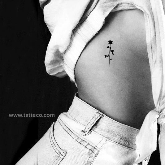 Tatuaje semipermanente de rosa negra (juego de 2)