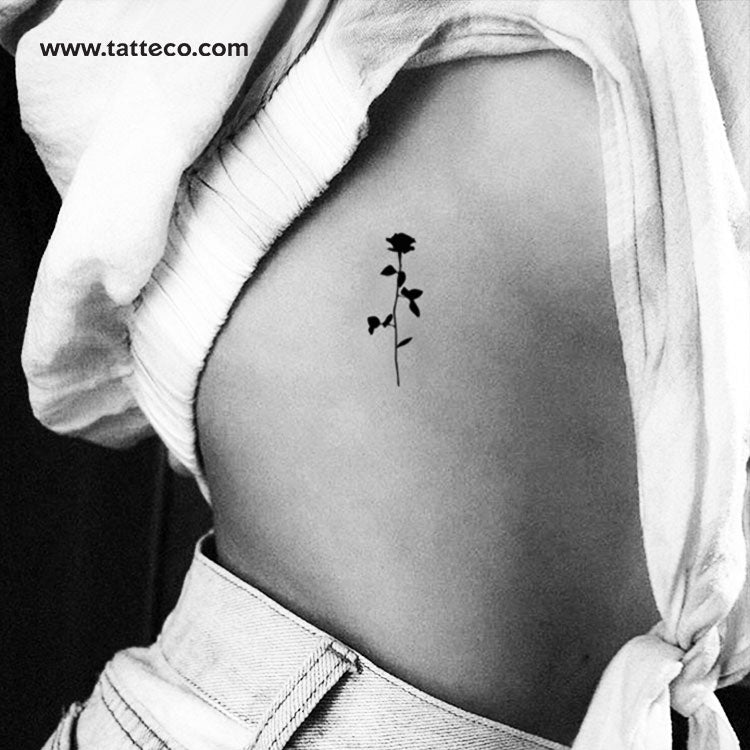 Tatuaje temporal de rosa negra - Juego de 3