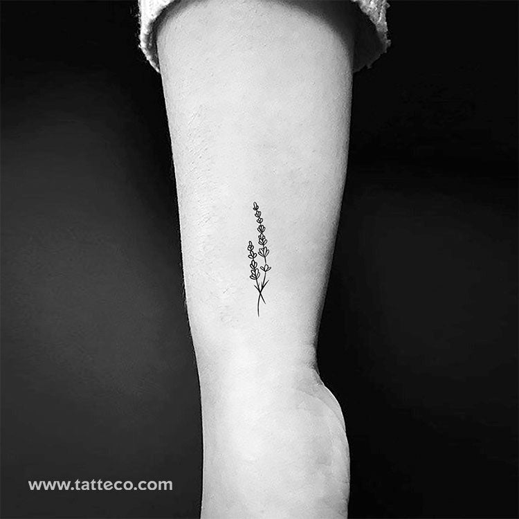 small lavender flower tattoo Semi-Permanent Fine Line Lavender Tattoo