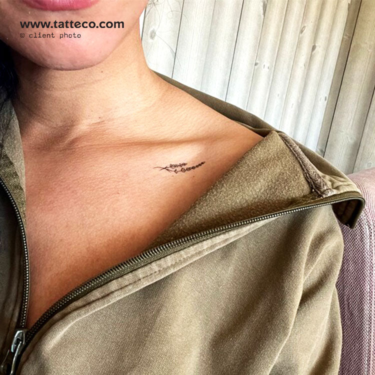 lavender plant tattoo Fine Line Lavender Temporary Tattoo