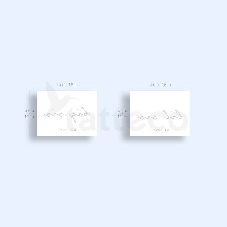 Matching Big Sis Lil Sis Semi-Permanent Tattoos - Set of 2+2