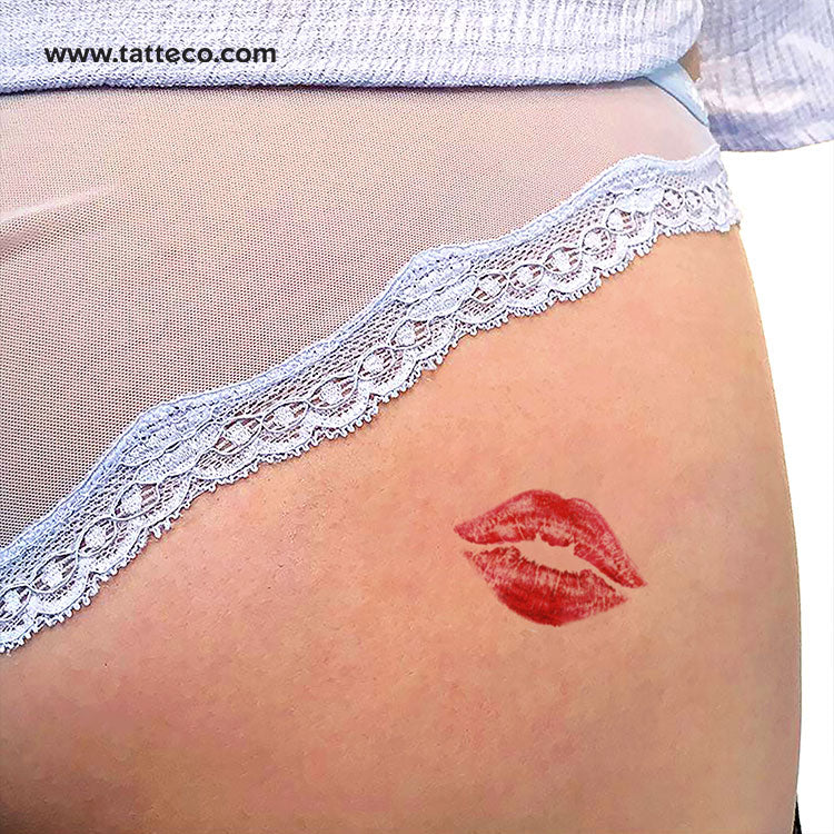 Kiss Mark Temporary Tattoo - Set of 3