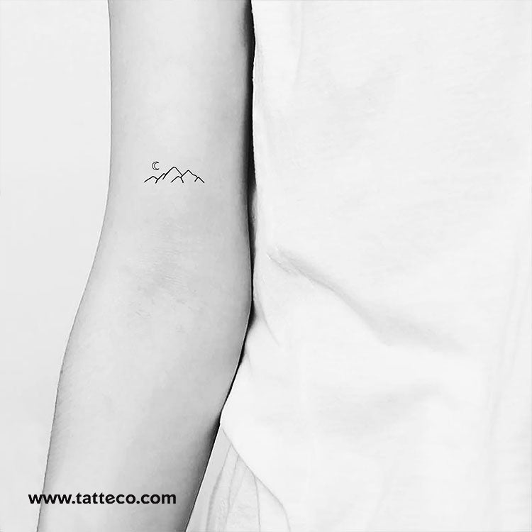 Mountain Range Temporary Tattoo - Set of 3