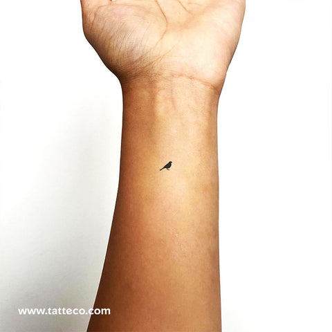 Tiny Standing Bird Temporary Tattoo - Set of 3
