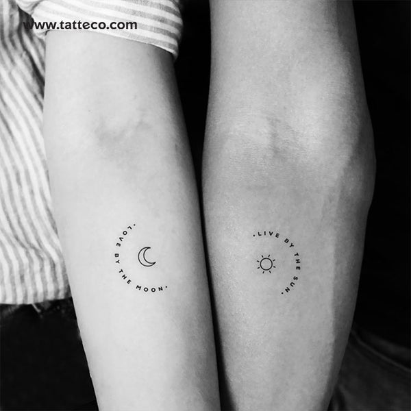 Live By The Sun Love By The Moon Temporary Tattoo - Set of 3