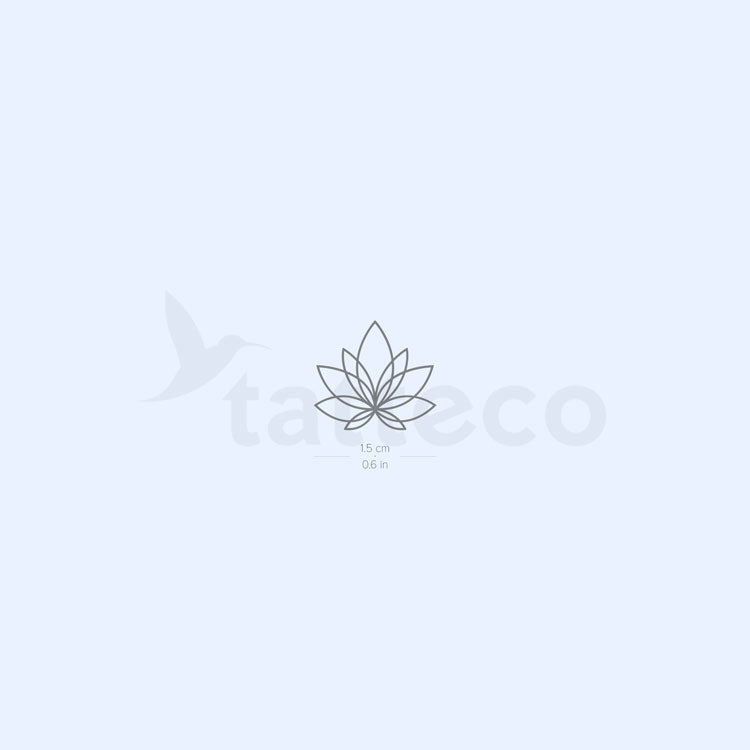 Minimalist Lotus Flower Two Week Tattoo - Set of 2