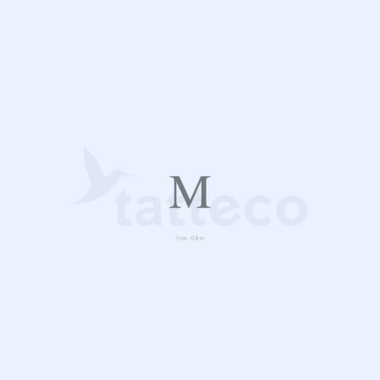 Tatuaje semipermanente con letra mayúscula M Serif (juego de 2)