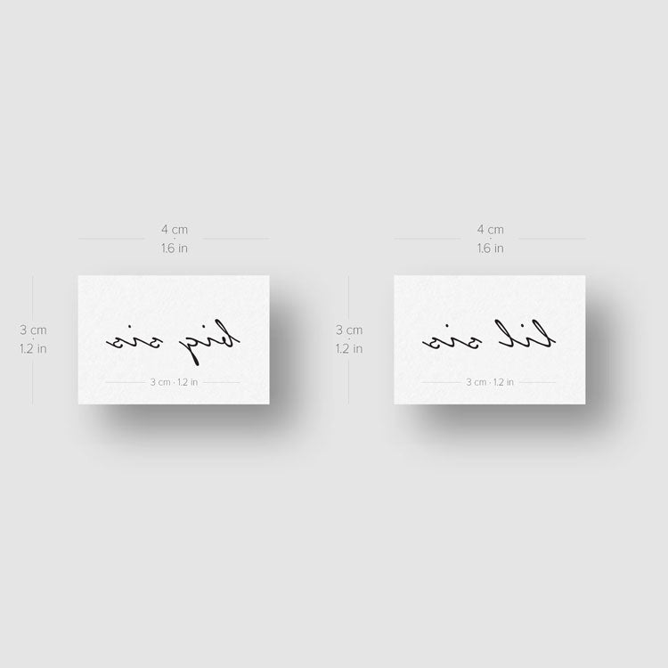 Matching Big Sis Lil Sis Temporary Tattoos - Set of 3+3