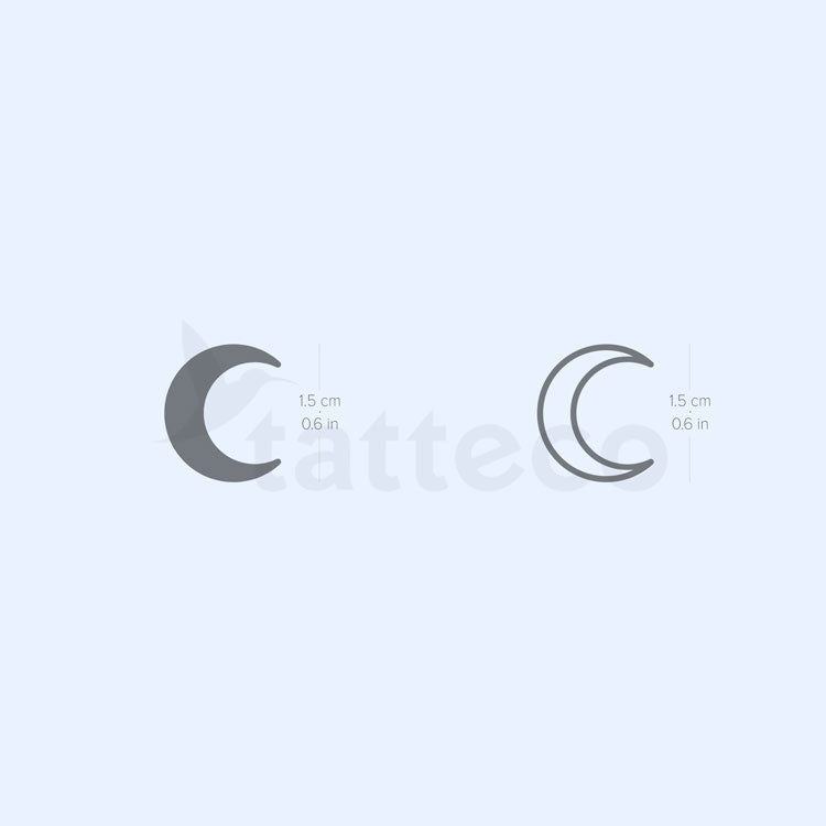 Matching Crescent Moon Semi-permanent Tattoos - Set of 2+2