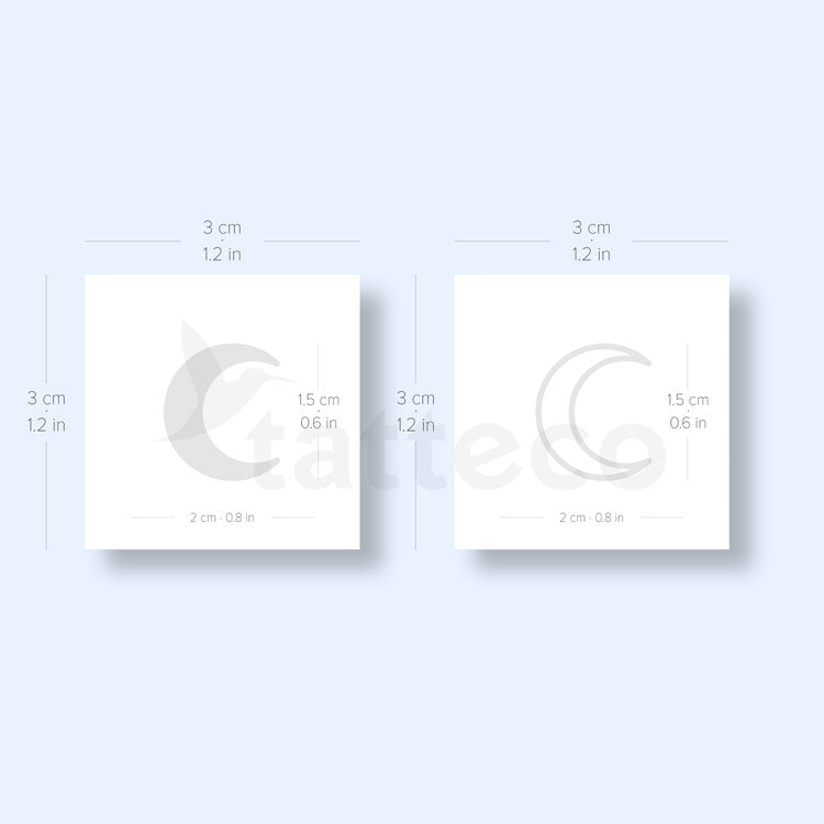 Matching Crescent Moon Semi-permanent Tattoos - Set of 2+2