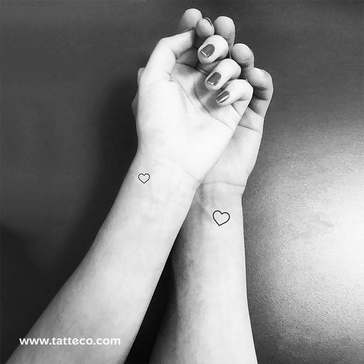 Matching Hearts Temporary Tattoos (Set of 3+3)