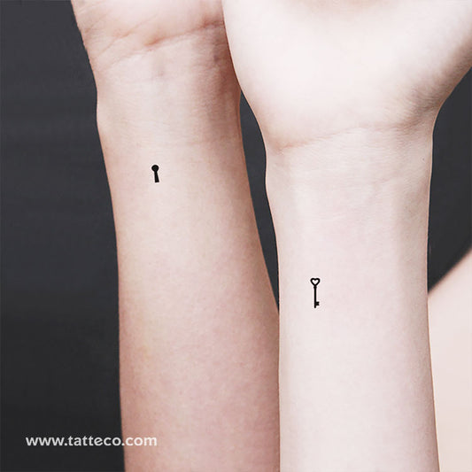 Key and Keyhole Temporary Tattoos for Weddings - Set of 50+50