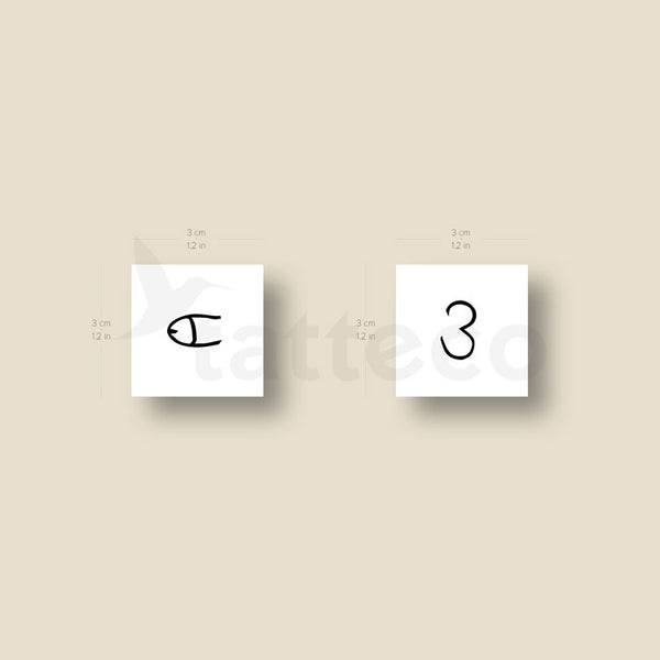 Matching Best Friends Penis Temporary Tattoo - Set of 3+3